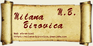 Milana Birovica vizit kartica